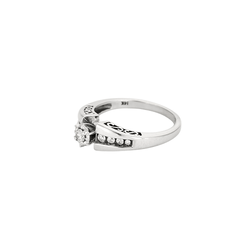Bague 55 Bague solitaire pavée en or blanc 18k et diamants 58 Facettes BO/250018