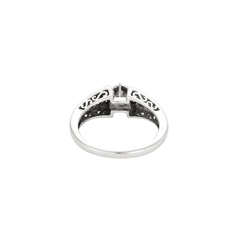 Bague 55 Bague solitaire pavée en or blanc 18k et diamants 58 Facettes BO/250018