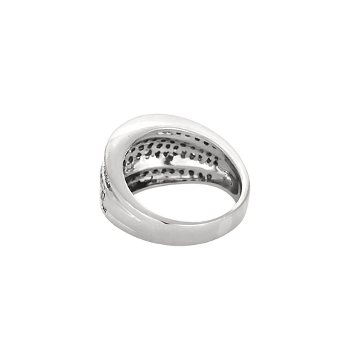 Bague 51 Bague jonc pavée de diamants en or blanc 18 carats 58 Facettes BO/250023