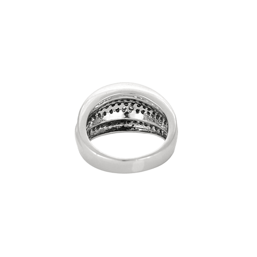 Bague 51 Bague jonc pavée de diamants en or blanc 18 carats 58 Facettes BO/250023