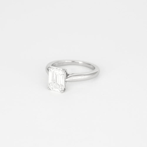 CARTIER - 1895 - Solitaire Platine Diamant Taille Emeraude 58 Facettes