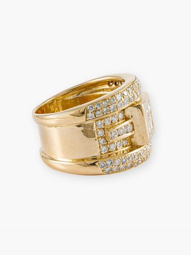 Bague 57 Bague moderne sertie de diamants en or jaune 18k 58 Facettes 210033
