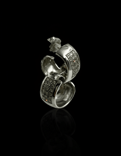 Boucles d'oreilles Boucles d’oreilles - Or blanc et diamants 58 Facettes