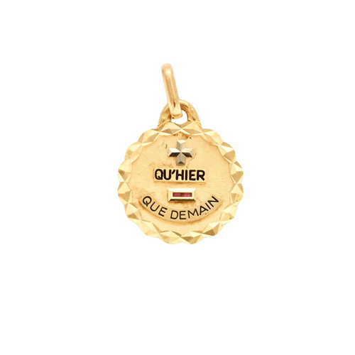 Pendentif Augis - Médaille d'amour bordure torsadée 58 Facettes
