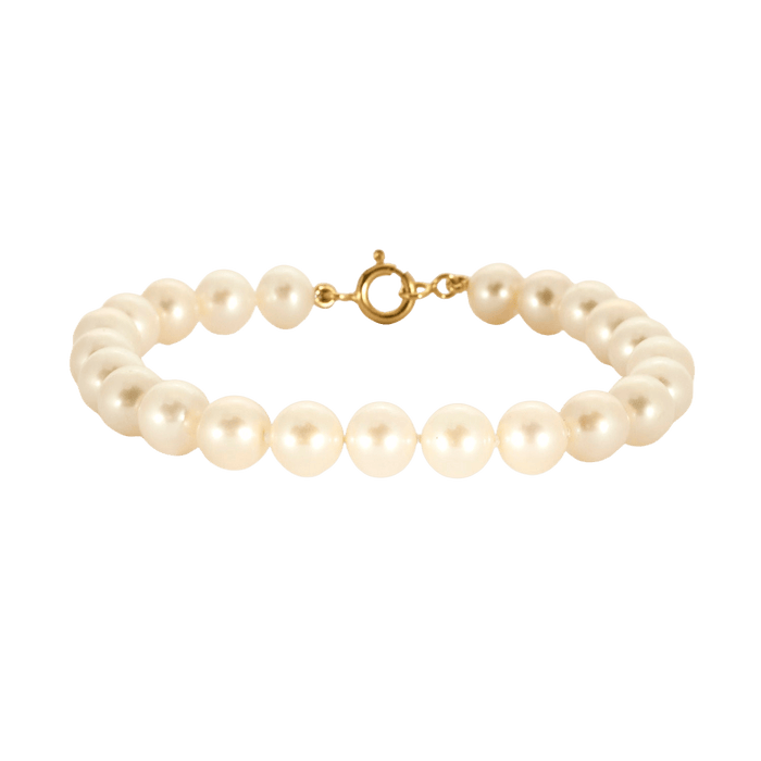 Yellow gold pearl bracelet