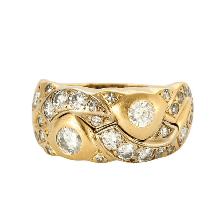 Geelgouden en diamanten armbandring