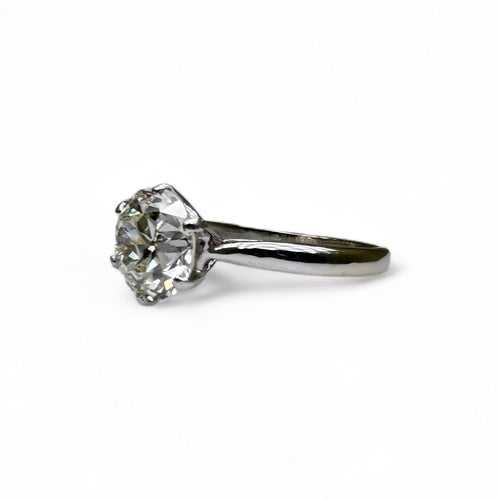 Bague 53 Bague solitaire diamant taille brillant 2,40 carats en or blanc 58 Facettes