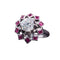 Bague 51 Bague rétro en or blanc 18 carats, diamant 1 ct et rubis synthétiques 58 Facettes 16206