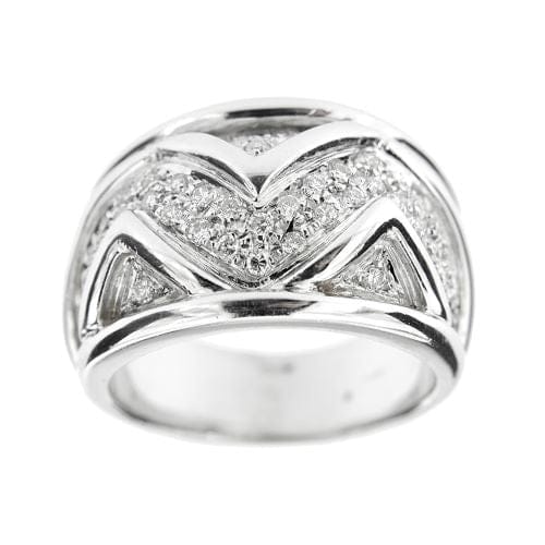 Bague 53 Bague bandeau en or blanc 18 ct avec diamants 58 Facettes 6738