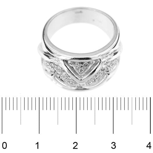 Bague 53 Bague bandeau en or blanc 18 ct avec diamants 58 Facettes 6738