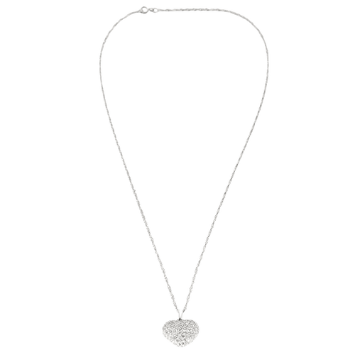 Collier Collier cœur or blanc diamants 58 Facettes