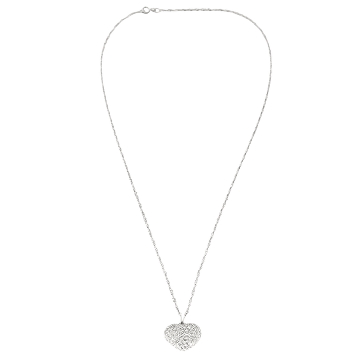 Collier Collier cœur or blanc diamants 58 Facettes