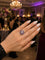 Bague 56 Art déco - Bague en or blanc saphirs roses 58 Facettes 50454