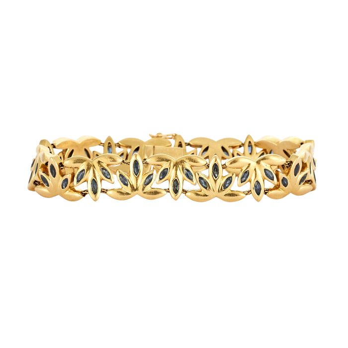 CHAUMET - Yellow gold bracelet decorated with sapphires