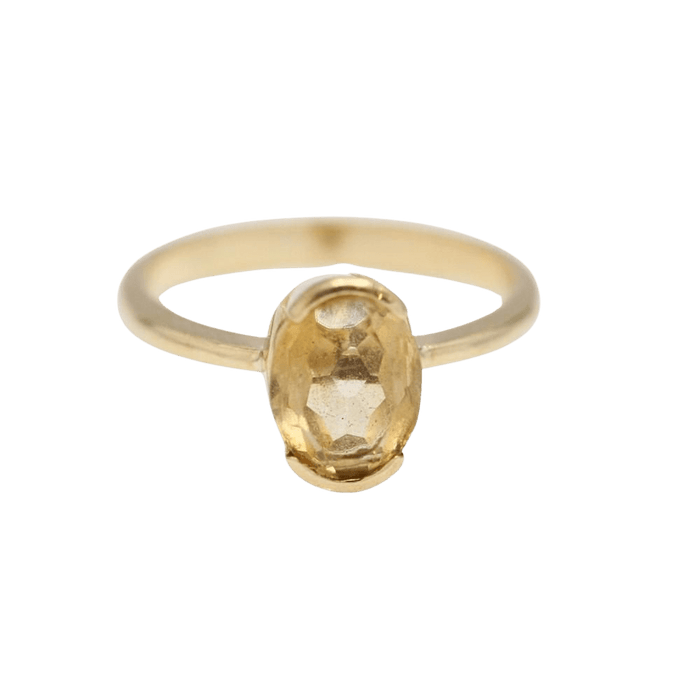 Bague 54.5 Bague en or jaune avec citrine 58 Facettes E363418