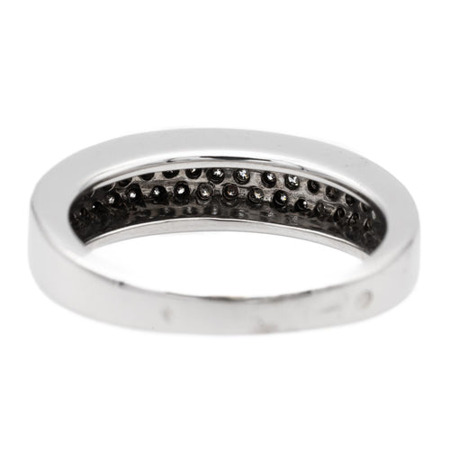 Bague 56 Bague en or blanc 18 carats pavée de diamants 58 Facettes 729105CN