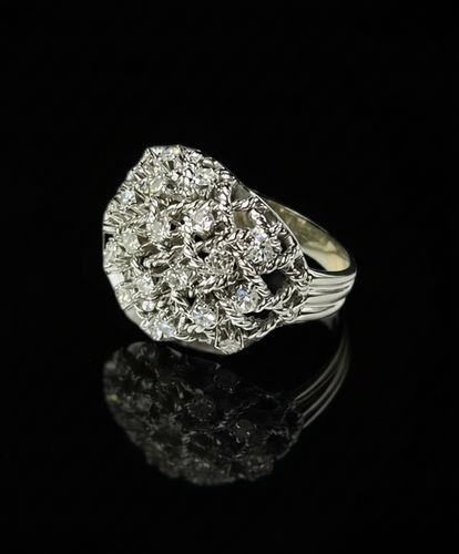 Bague Bague en diamants entrelacés des années 1950 58 Facettes