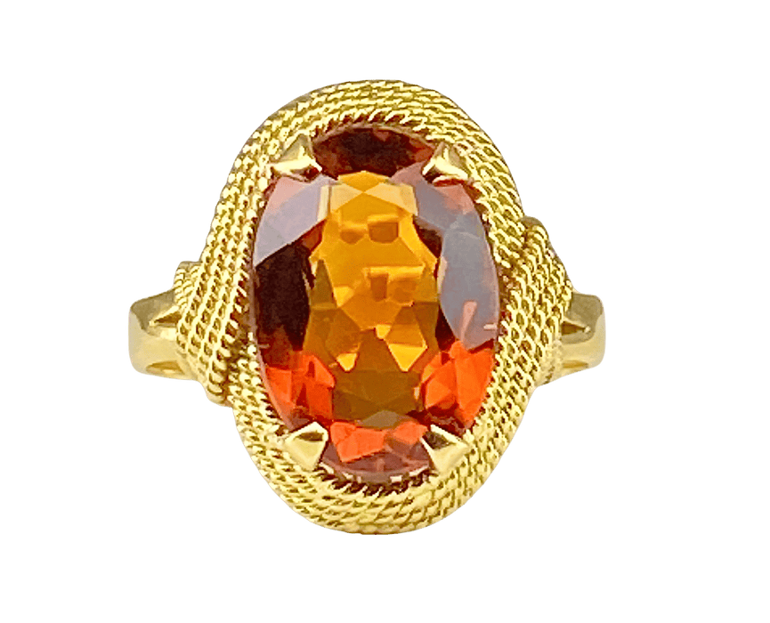 Bague 60 Bague or jaune, citrine 58 Facettes AB381