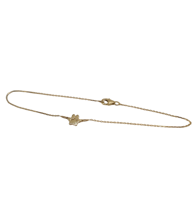 Yellow gold dog paw bracelet