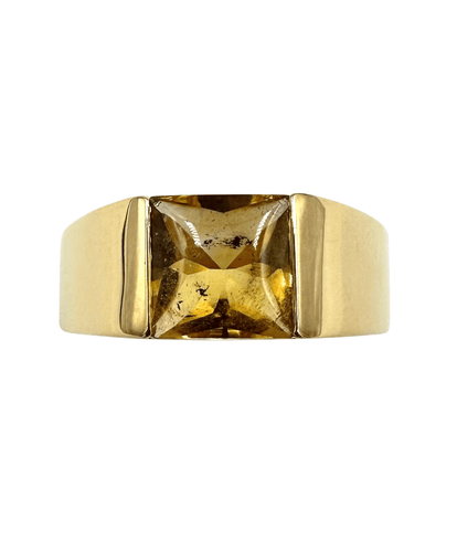 Bague 57 CARTIER - Collection Tank, bague or jaune et citrine 58 Facettes