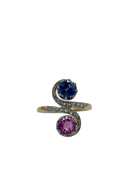 Bague Bague Toi & Moi saphirs rose et bleu 58 Facettes 3231141