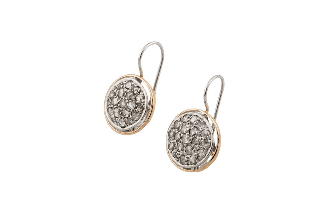 Boucles d'oreilles Boucles d'oreilles en or blanc et or jaune avec diamants 58 Facettes orc248