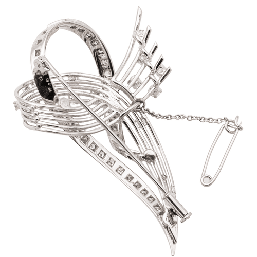 Broche Broche vintage en or blanc 18 carats et diamants 58 Facettes 807602CN
