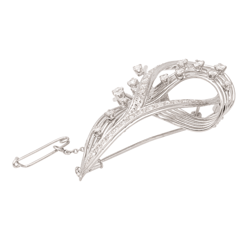 Broche Broche vintage en or blanc 18 carats et diamants 58 Facettes 807602CN