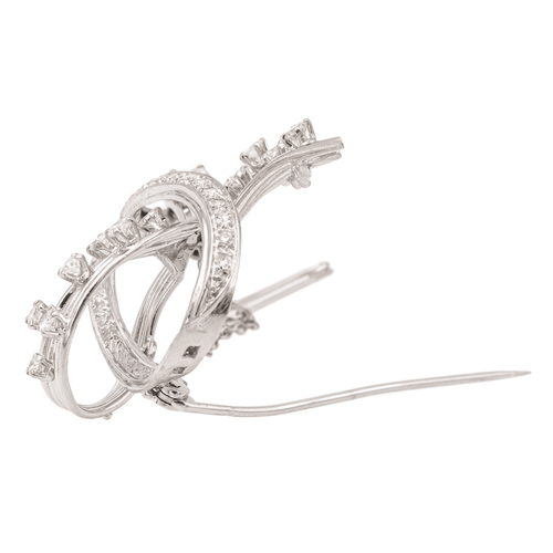 Broche Broche vintage en or blanc 18 carats et diamants 58 Facettes 807602CN
