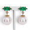 Boucles d'oreilles Boucles d'oreilles - Émeraudes et perles Akoya en or jaune 14 kt 58 Facettes E008