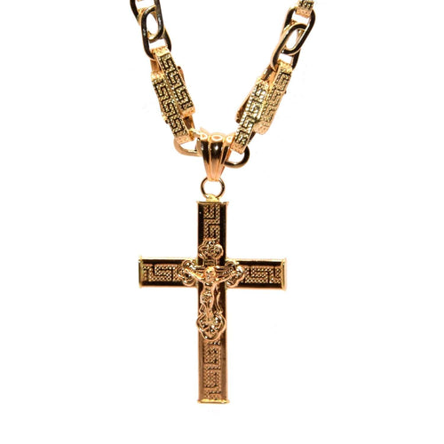 İsa'lı Yunan Haçı Kolye - 18k sarı altın kolye ucu 58 Facettes 4721013