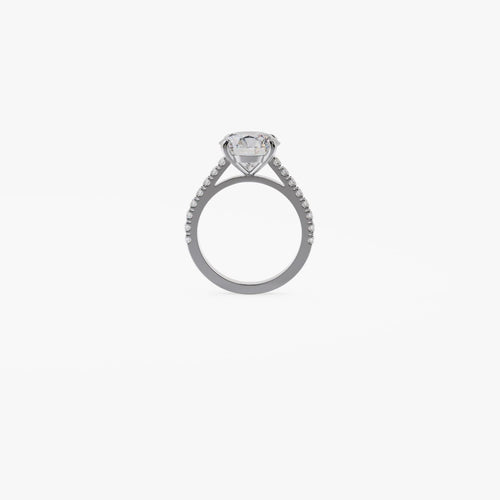 Bague 48 Bague Sur-Mesure Solitaire Pavé Diamant 3,00cts 58 Facettes