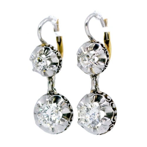 Boucles d'oreilles Boucles d'oreilles Art déco en platine et diamants taille ancienne 58 Facettes D2D9C0338BA4497E9358059C2364AEA6