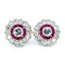 Boucles d'oreilles Boucles d’oreilles en platine avec diamants et rubis 58 Facettes D142CB1AA0A44E93A57F3964C740BA1D