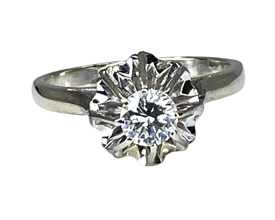 White gold diamond solitaire ring 0.40ct