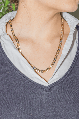 Collier Collier en or jaune et or blanc 18 carats 58 Facettes 876342CD