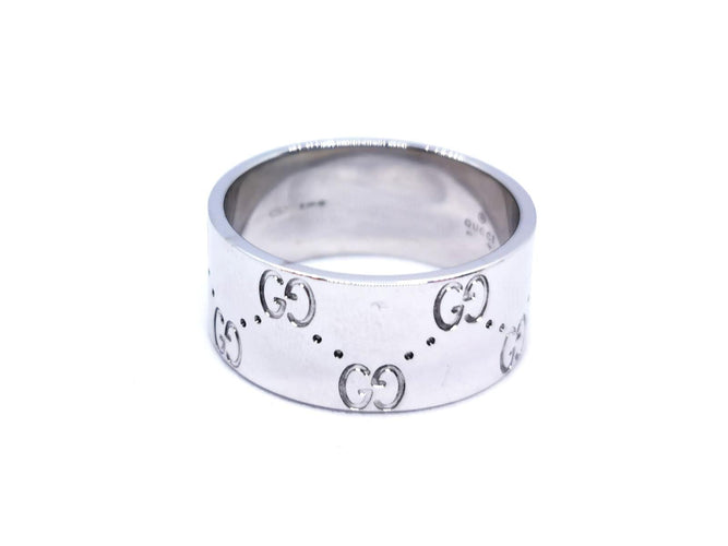 Bague 59 Gucci Icon - Bague grand modèle en or blanc 18 carats 58 Facettes 894446CN