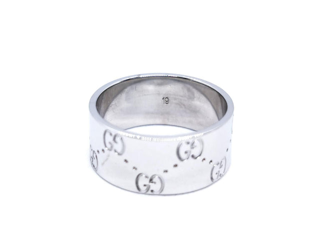 Bague 59 Gucci Icon - Bague grand modèle en or blanc 18 carats 58 Facettes 894446CN