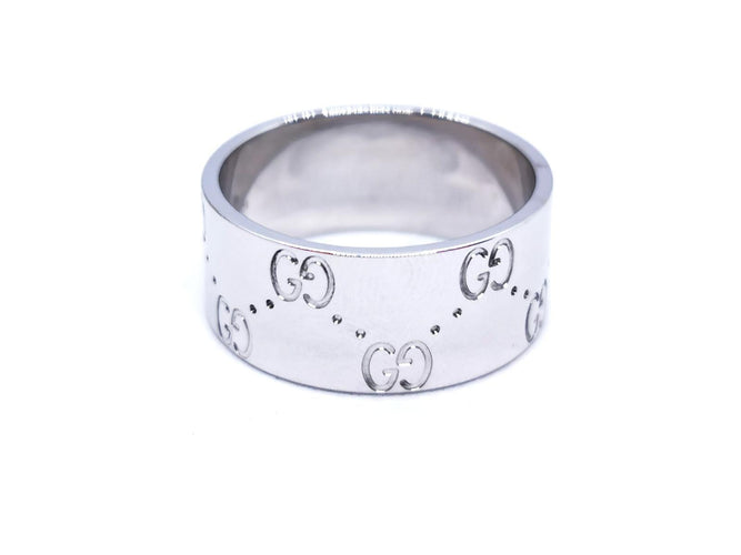 Bague 59 Gucci Icon - Bague grand modèle en or blanc 18 carats 58 Facettes 894446CN