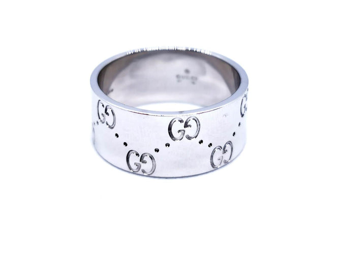 Bague 59 Gucci Icon - Bague grand modèle en or blanc 18 carats 58 Facettes 894446CN