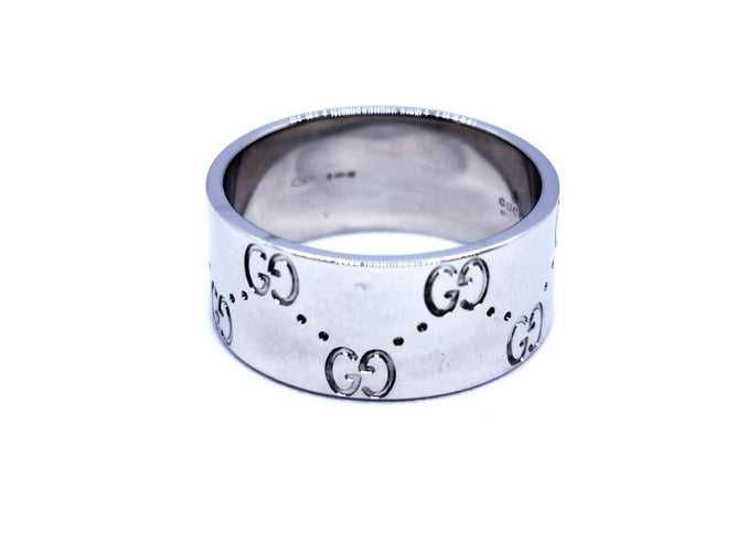 Bague 59 Gucci Icon - Bague grand modèle en or blanc 18 carats 58 Facettes 894446CN