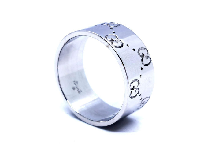 Bague 59 Gucci Icon - Bague grand modèle en or blanc 18 carats 58 Facettes 894446CN