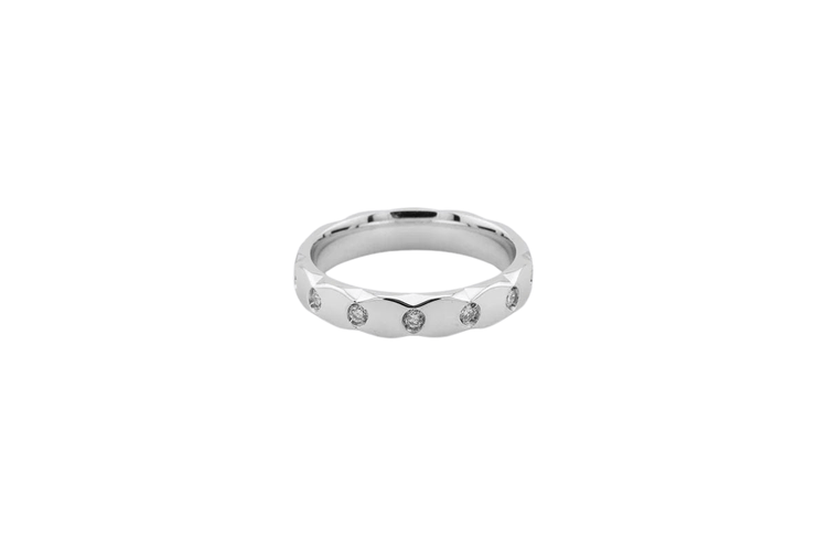 Bague 53 Bague en or blanc avec diamants 58 Facettes ANL722