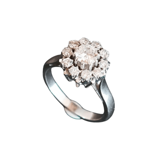 Bague 53 Bague Marguerite Diamants et Or Blanc 58 Facettes