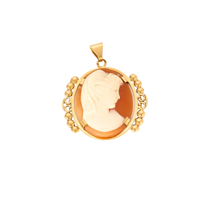 Pendant cameo yellow gold