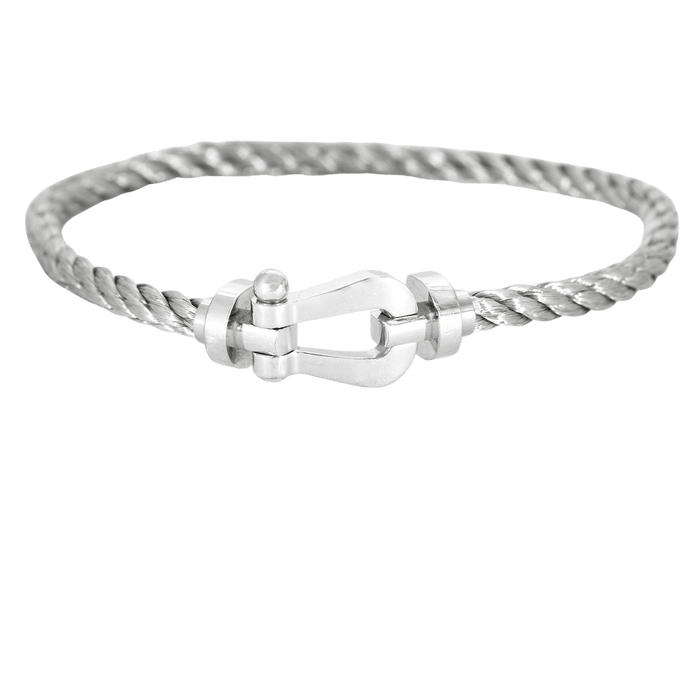 FRED - Force 10 - Bracelet en or gris et acier 58 Facettes DV0781-5