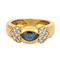 Bague 53 Bague bandeau or jaune, saphir et diamants 58 Facettes 240205