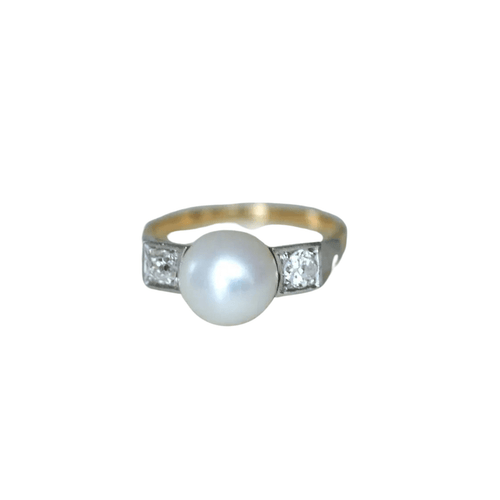 Bague 58 Bague Art Déco Perle et Diamants 58 Facettes