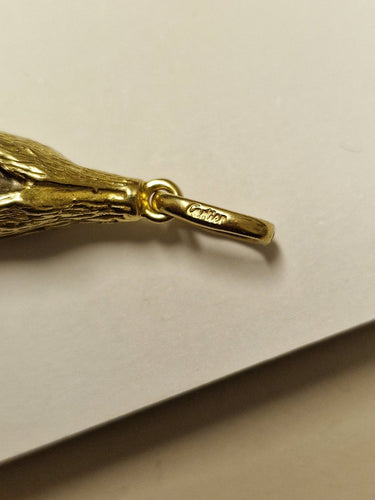 Cartier - Colgante vintage de mazorca de maíz en oro blanco y amarillo de 18 qt 
