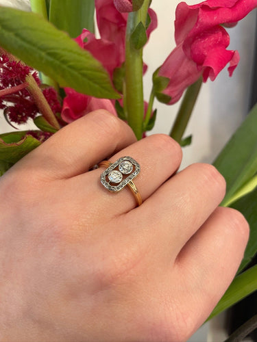 Bague 57.5 Bague Art déco en or 14 carats et diamants 58 Facettes 12AC29C6C5064A1EB8A3F674DF69D026